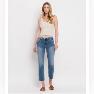Vervet Midnight - Midrise Crop Slim Straight Women's Jeans